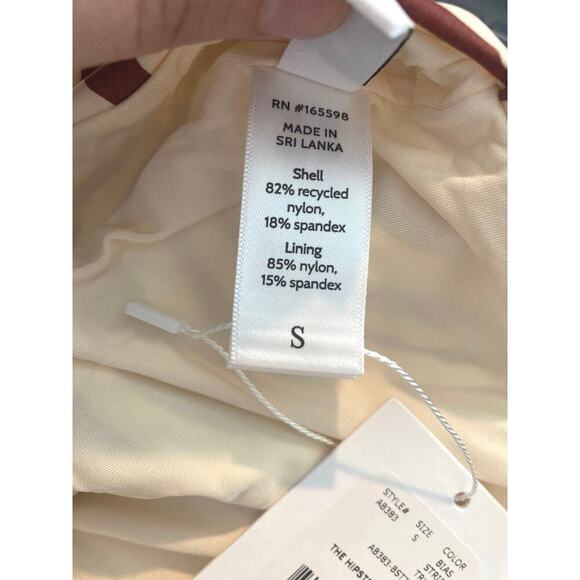 NWT Andie Swim The Hipster Bikini Bottom In Bias Stripe Truffle Size Small - Picture 7 of 8